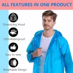 Adult Portable Rain Coat, Men & Women Outdoor Traveling Eva Material Raincoat - Image 2