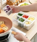 Fridge Storage Boxes Freezer Storage Containers, Container for Kitchen Storage Set, Storage in Kitchen, Vegetable Storage, Draining Crisper Refrigerator Food - Image 3