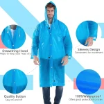 Adult Portable Rain Coat, Men & Women Outdoor Traveling Eva Material Raincoat - Image 5
