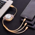 Retractable Charger Charging Cable, Micro USB Cable, 3 in 1, Multi Charging Cable, Compatible with Phone /Type C / Micro Android USB and Other Mobile Devices (1 Pc) - Image 2